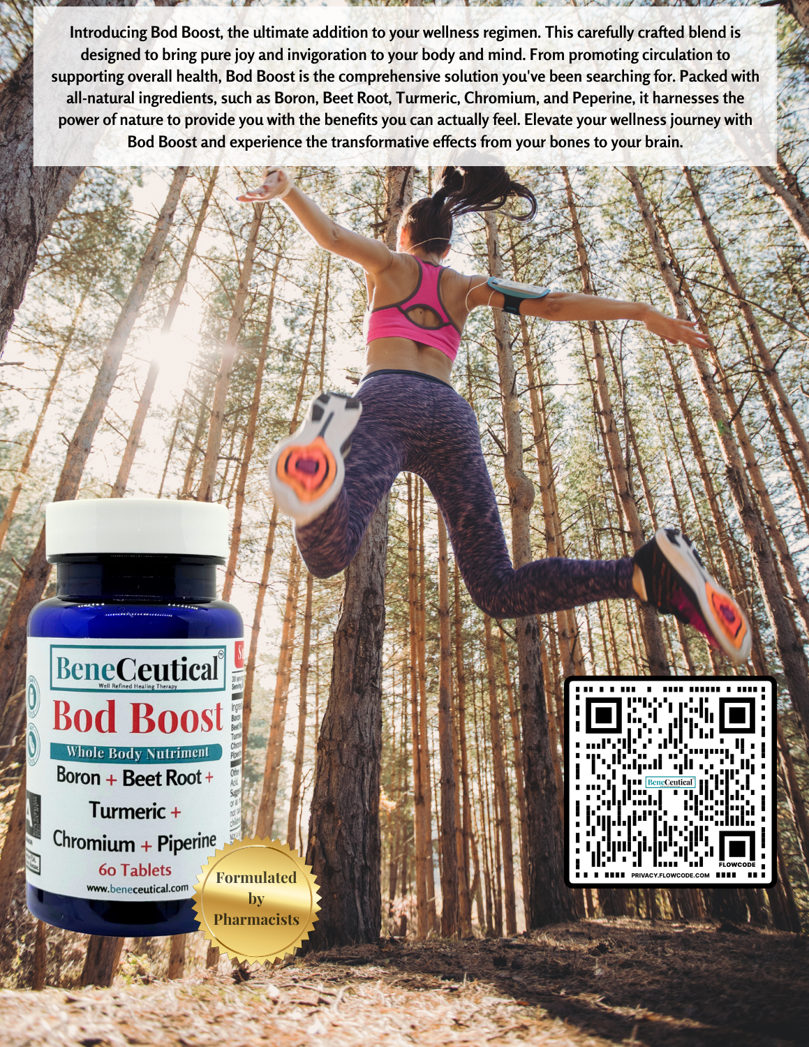 Bod Boost Whole Body Nutriment Energy Fatigue Joint Muscle Circulation Blood Oxygen Immune Inflammation Vitality Support Dietary Supplement