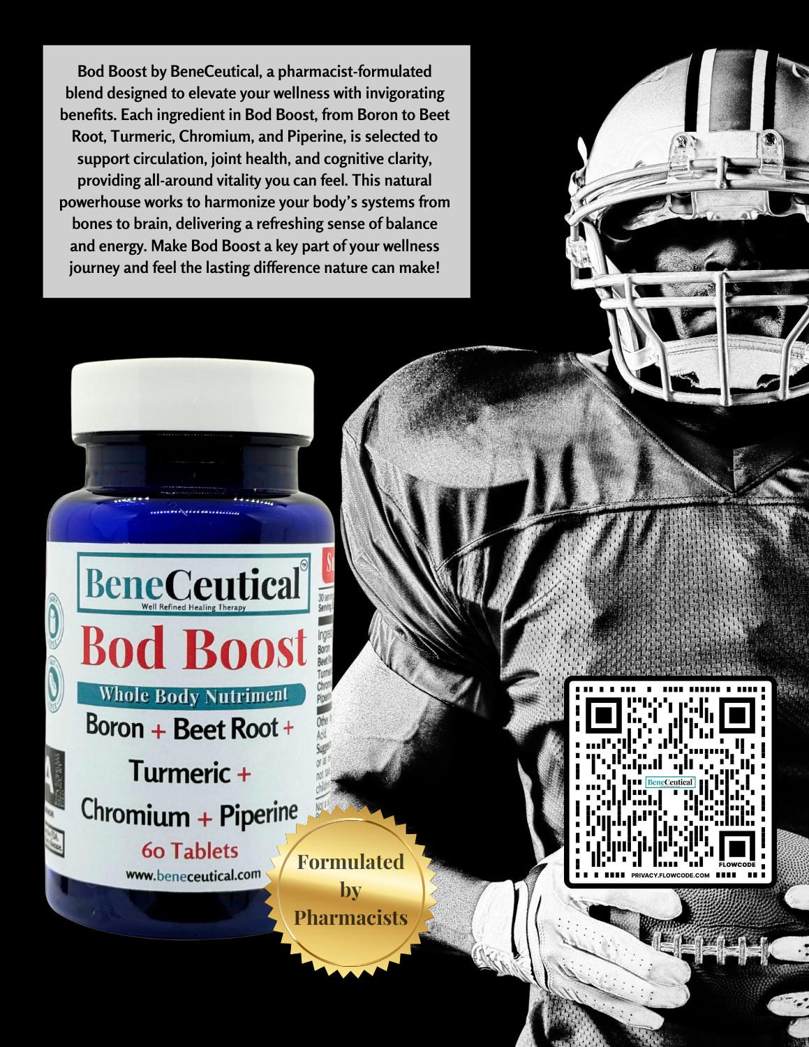 Bod Boost Whole Body Nutriment Energy Fatigue Joint Muscle Circulation Blood Oxygen Immune Inflammation Vitality Support Dietary Supplement
