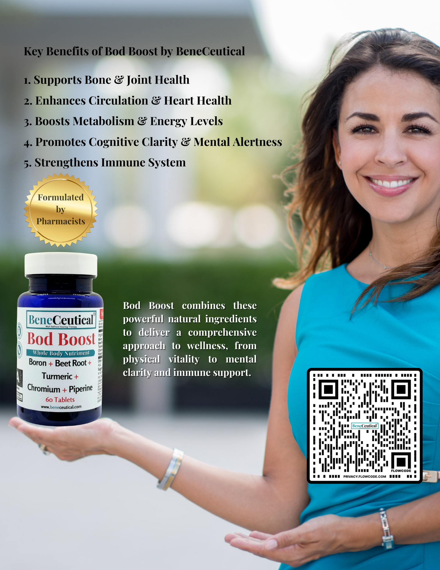 Bod Boost Whole Body Nutriment Energy Fatigue Joint Muscle Circulation Blood Oxygen Immune Inflammation Vitality Support Dietary Supplement