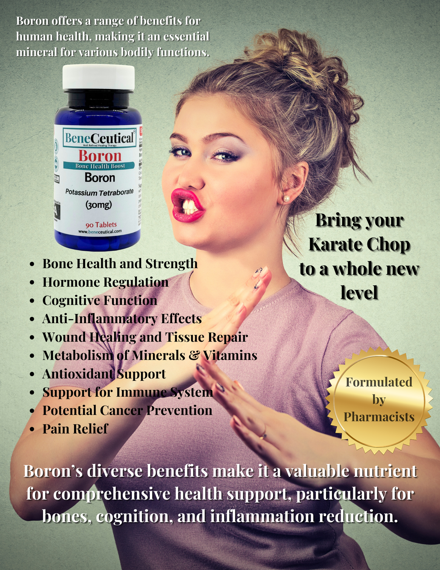 Boron Bone Health Boost Healthy Bones Osteoporosis Inflammation Flexibility Aging Joints Skeletal System Support Dietary Supplement