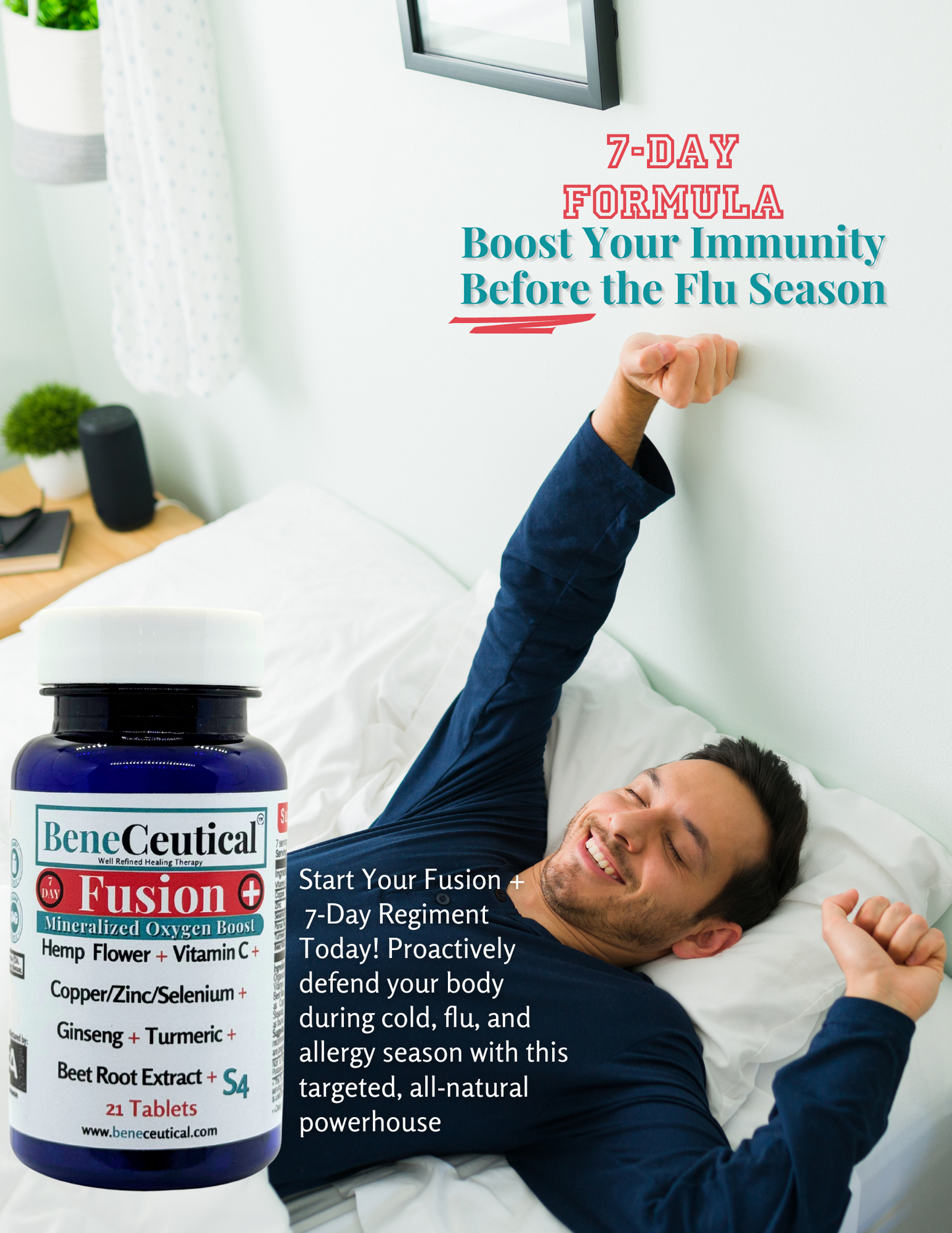Fusion + Mineralized Oxygen Boost 7-Day Defense Against Cold, Flu, and Allergies Energy Immune Cellular Support Dietary Supplement