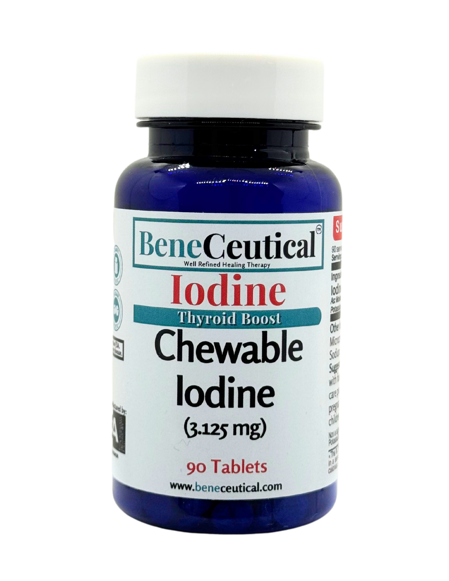 Chewable Iodine Thyroid Boost Hormone Balance Energy Metabolism Support Dietary Supplement