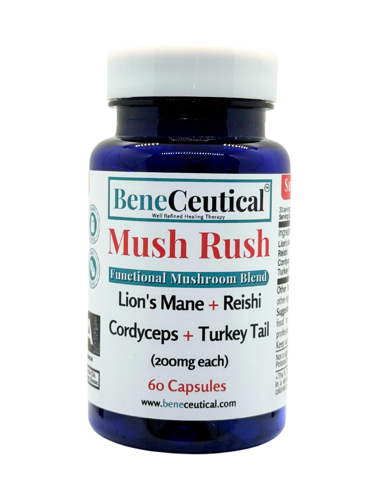 Mush Rush Functional Mushrooms Mental Clarity Immune Stamina Physical Performance Gut Health Dietary Supplement