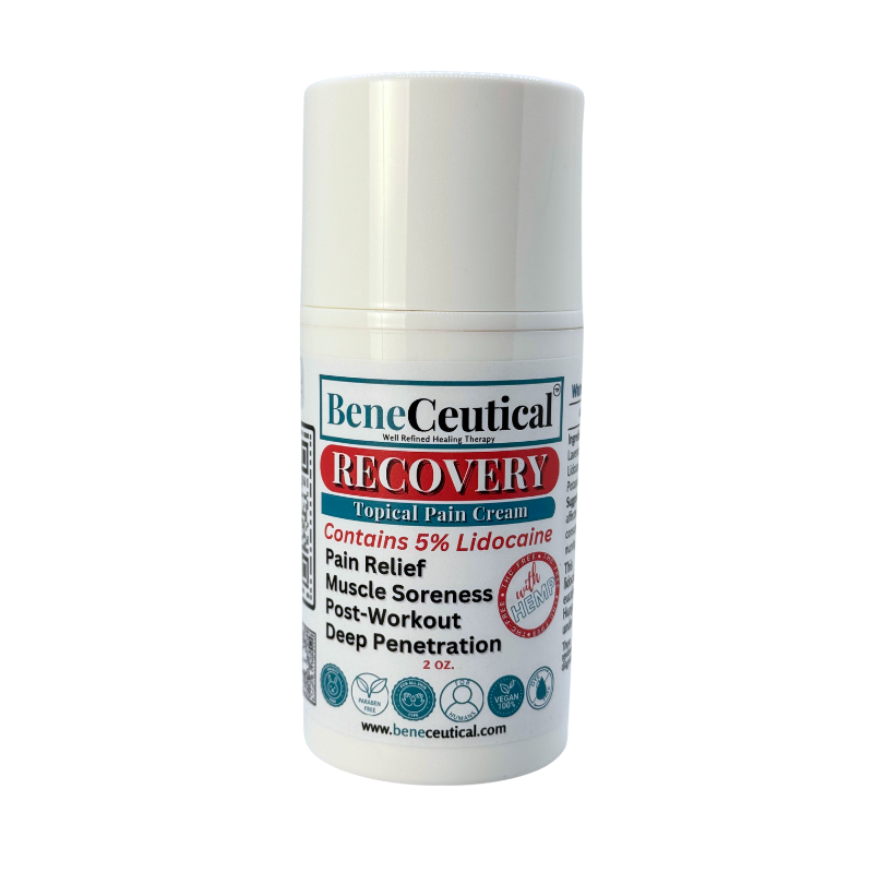 Recovery 2 oz With Hemp Full Spectrum Topical Pain Cream Extract Pain Relief Muscle Soreness Post-Workout Deep Penetration