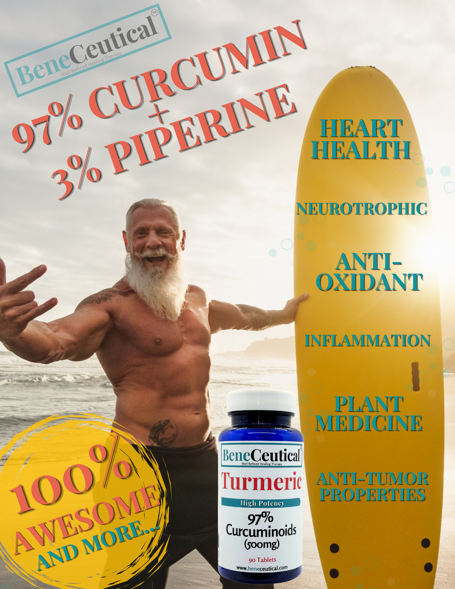 Turmeric High Potency Curcuminoids with Piperine