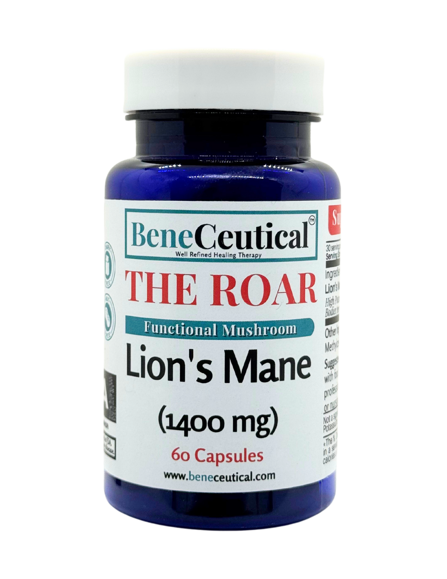 THE ROAR Lion's Mane Mushroom Cognition Neuroprotection Mood Mental Health Support Dietary Supplement