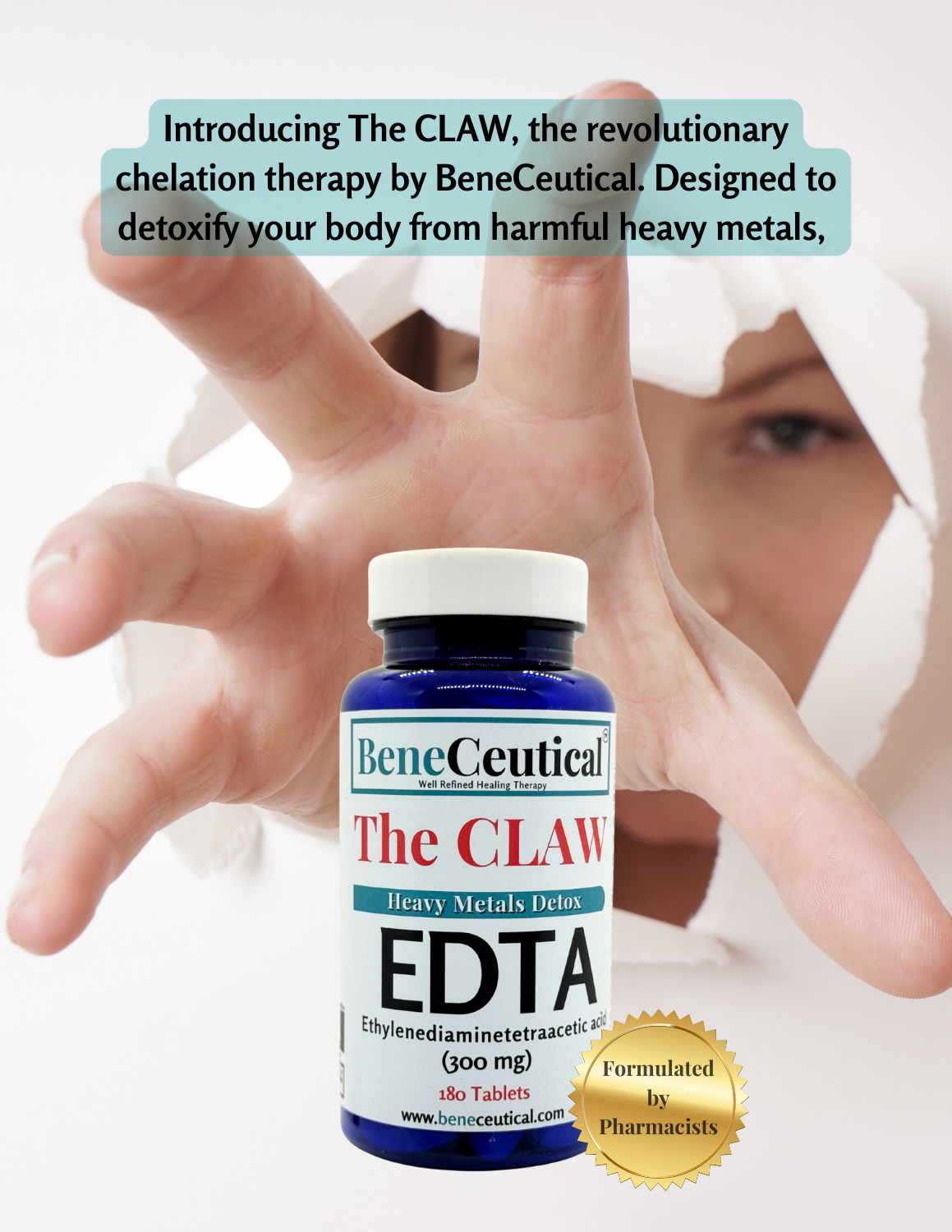 The CLAW Heavy Metals Detox EDTA Cardiovascular Health Cellular Function Dietary Supplement