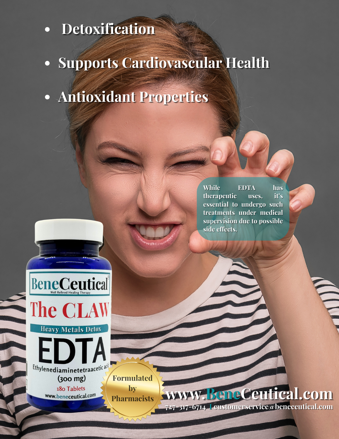 The CLAW Heavy Metals Detox EDTA Cardiovascular Health Cellular Function Dietary Supplement
