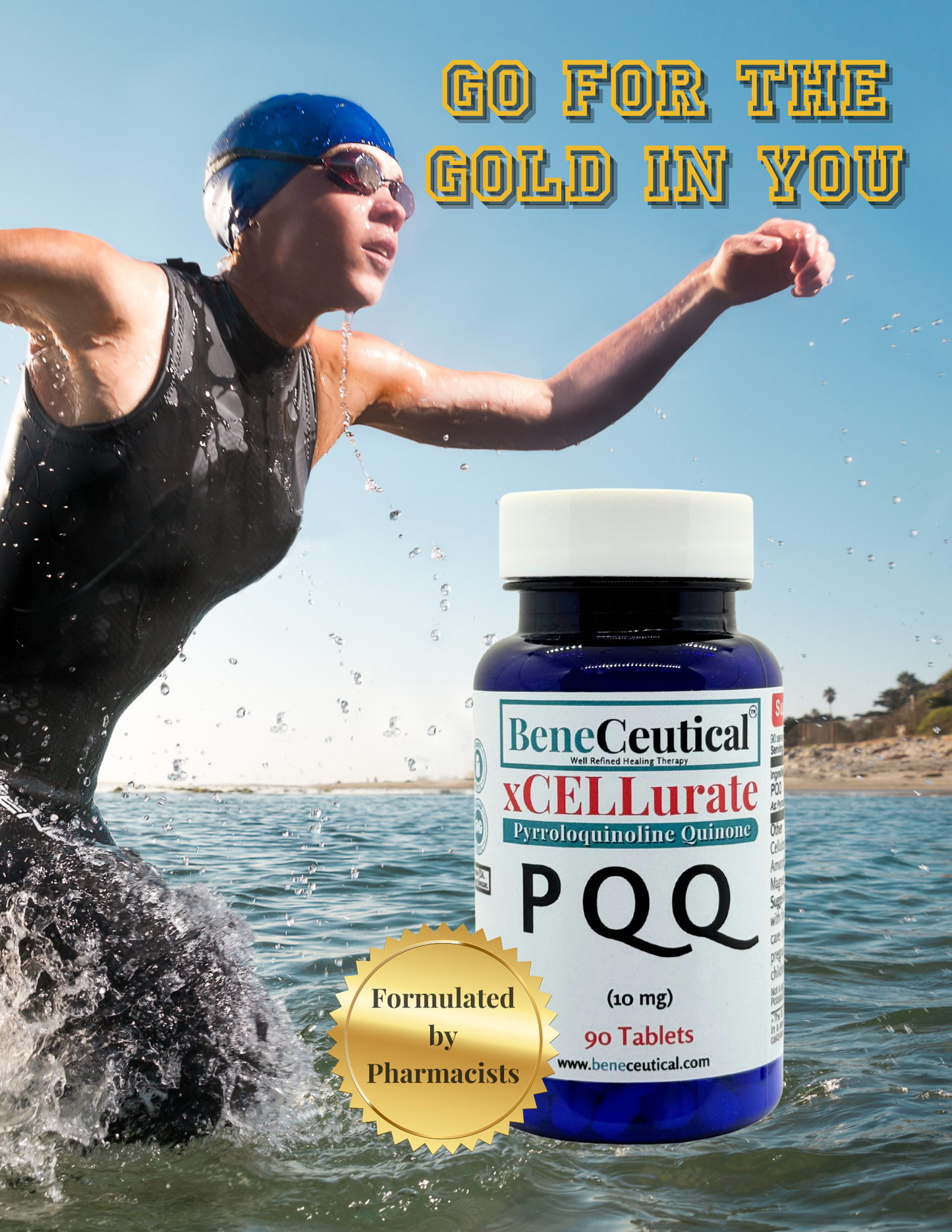 xCELLurate PQQ Mitochondria Cellular Energy Brain Cognition Inflammation Oxidative Stress Support Dietary Supplement