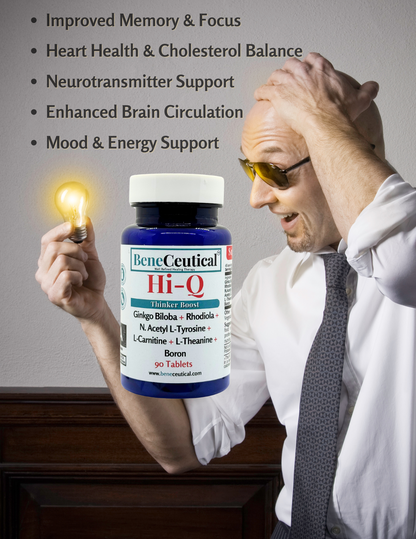 Hi-Q Thinker Boost Brain Cognition Mental Fatigue Focus Brain Longevity Neuroprotection Enhanced Mental Well-Being Support Dietary Supplement